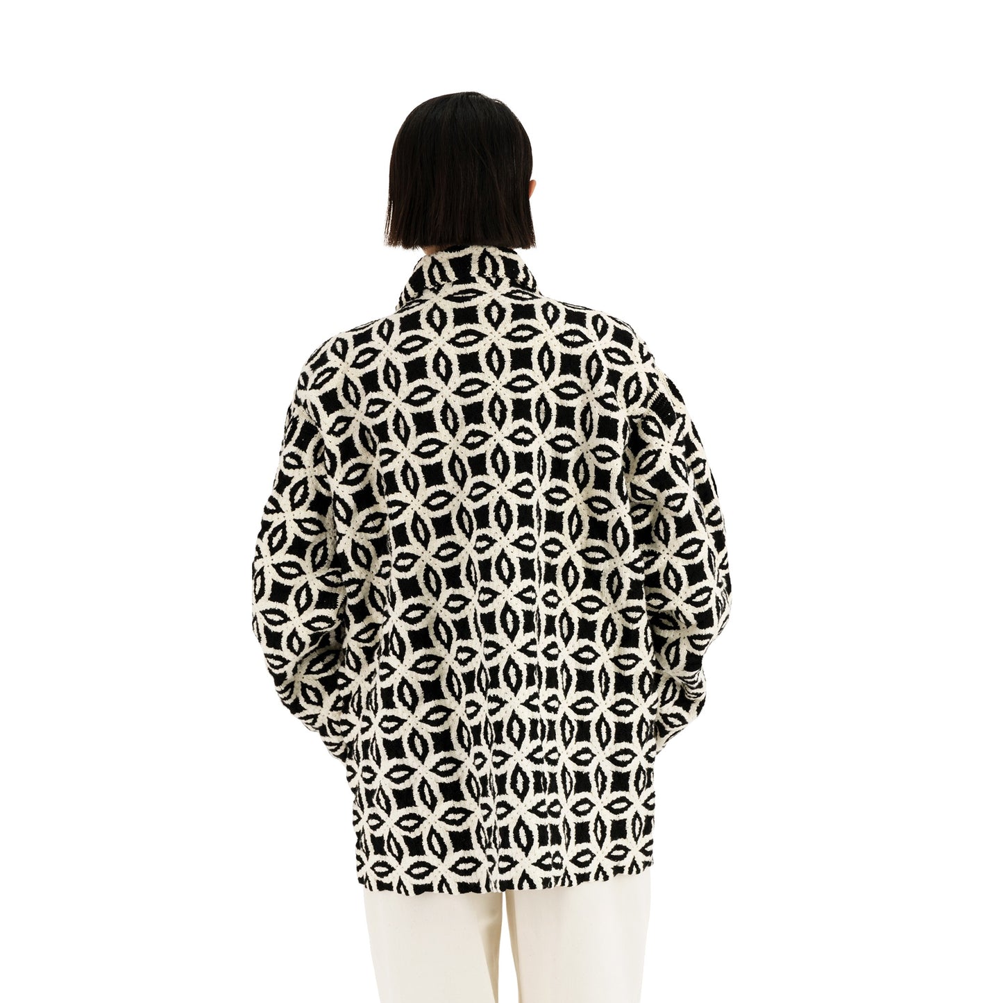 Bill Unlined Meta Crochet Workwear Jacket Black&White