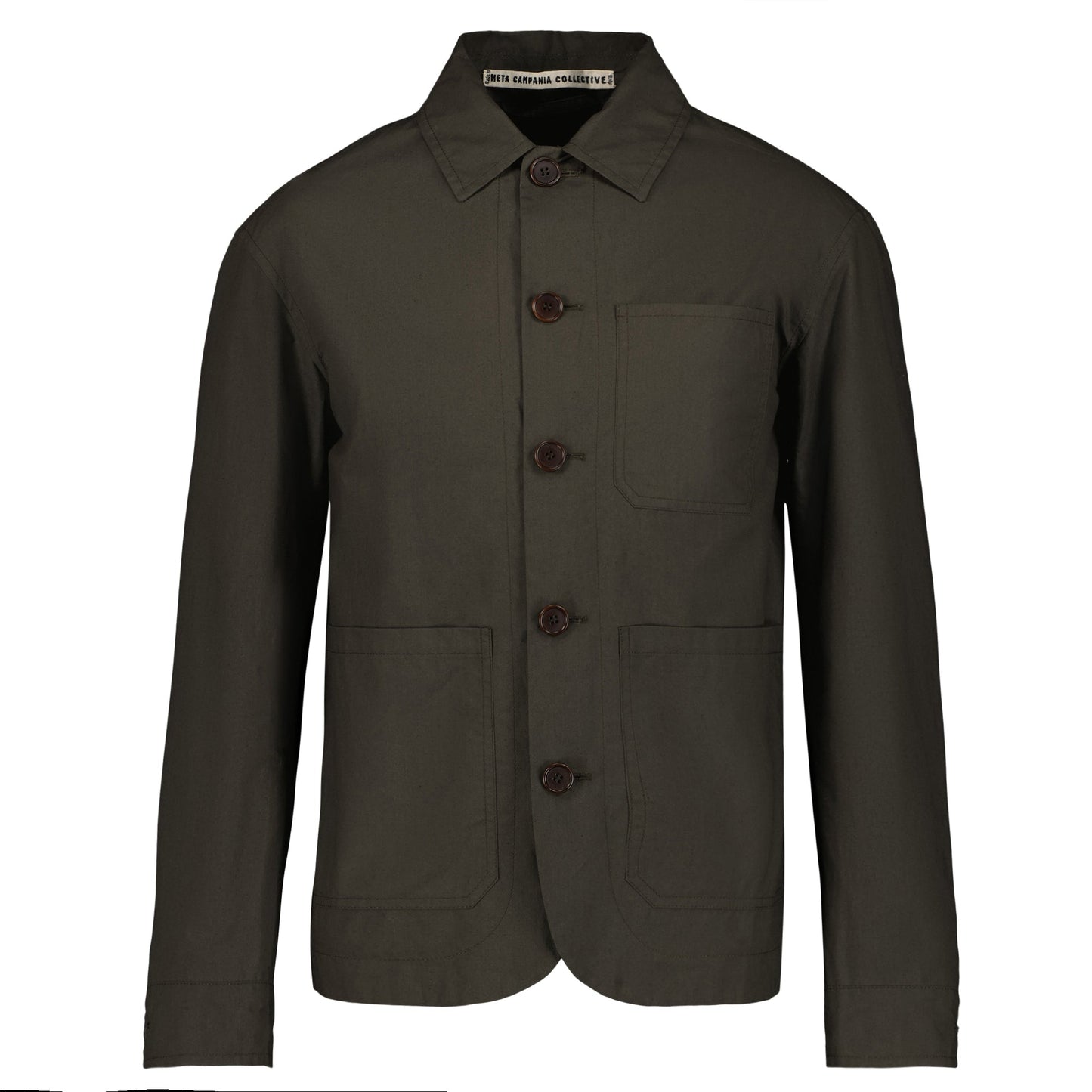 Julian Selflined Shirt Jacket Dark Khaki Brown