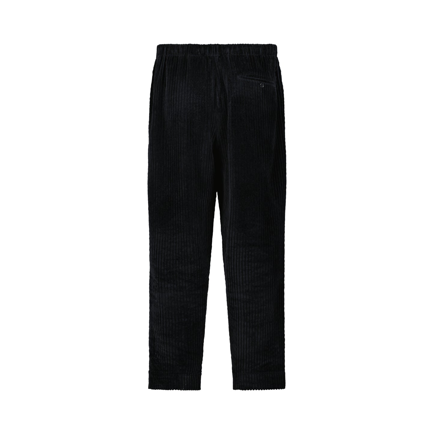 Ed Unlined Exaggerated Cotton Corduroy Drawstring Trousers Black