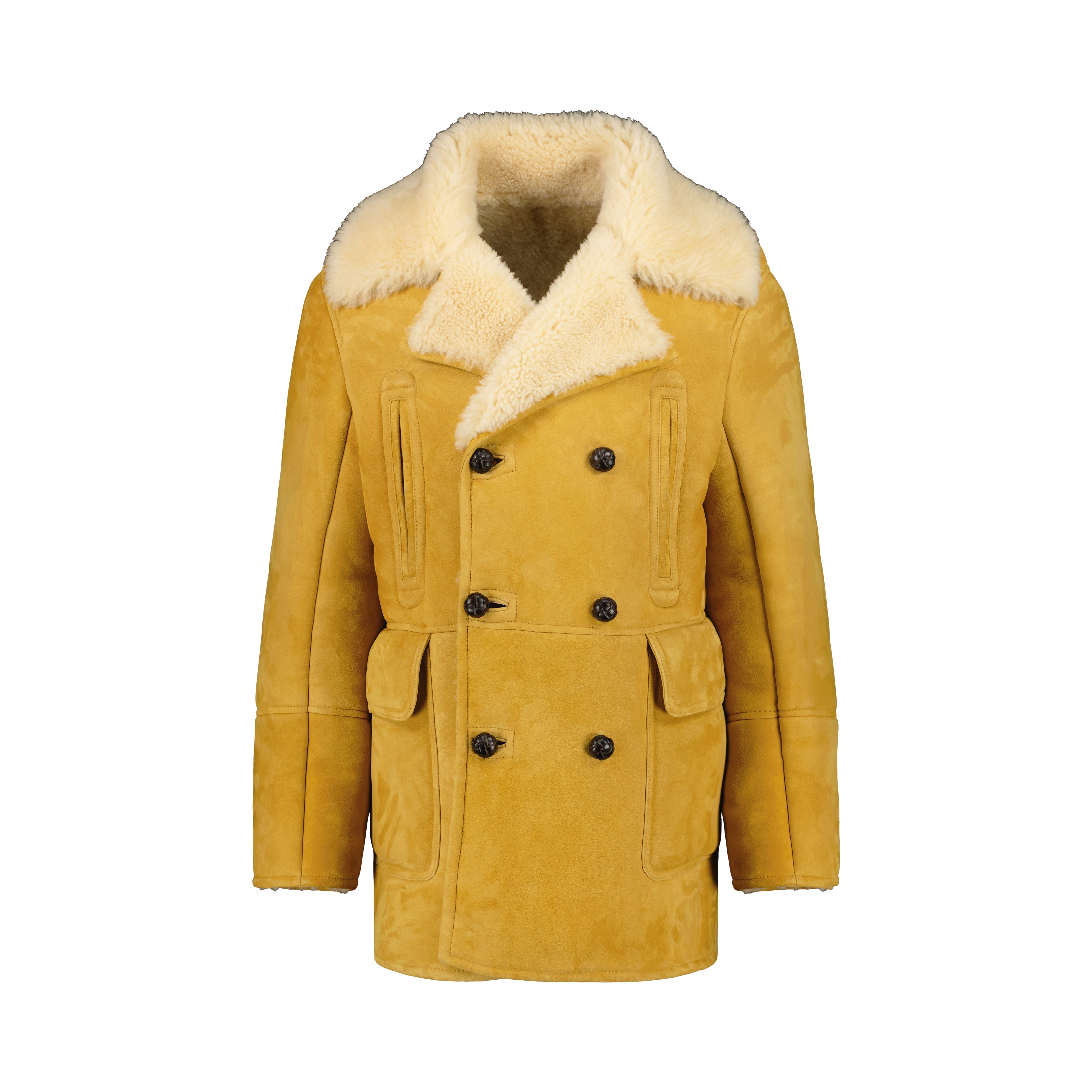 Mens on sale yellow peacoat