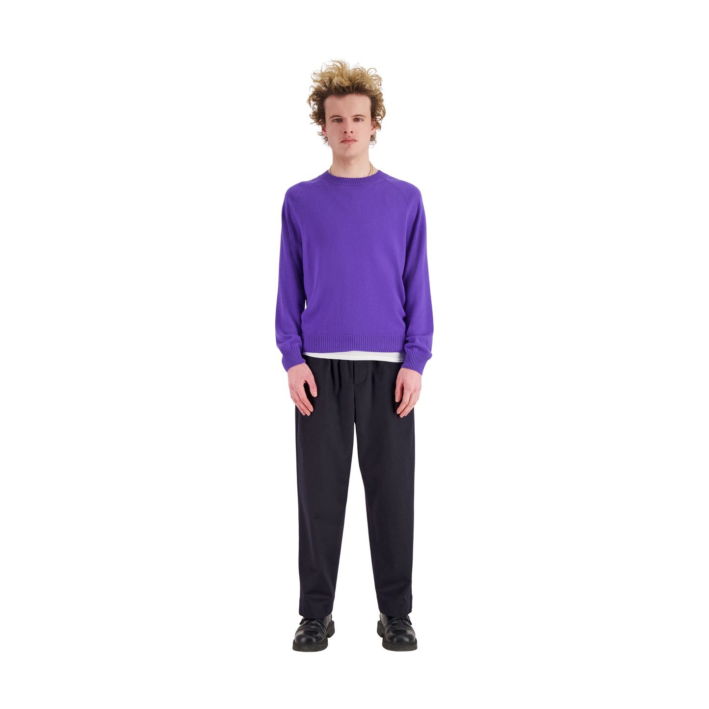 Jack Crew Neck Cashmere Sweater Bright Purple