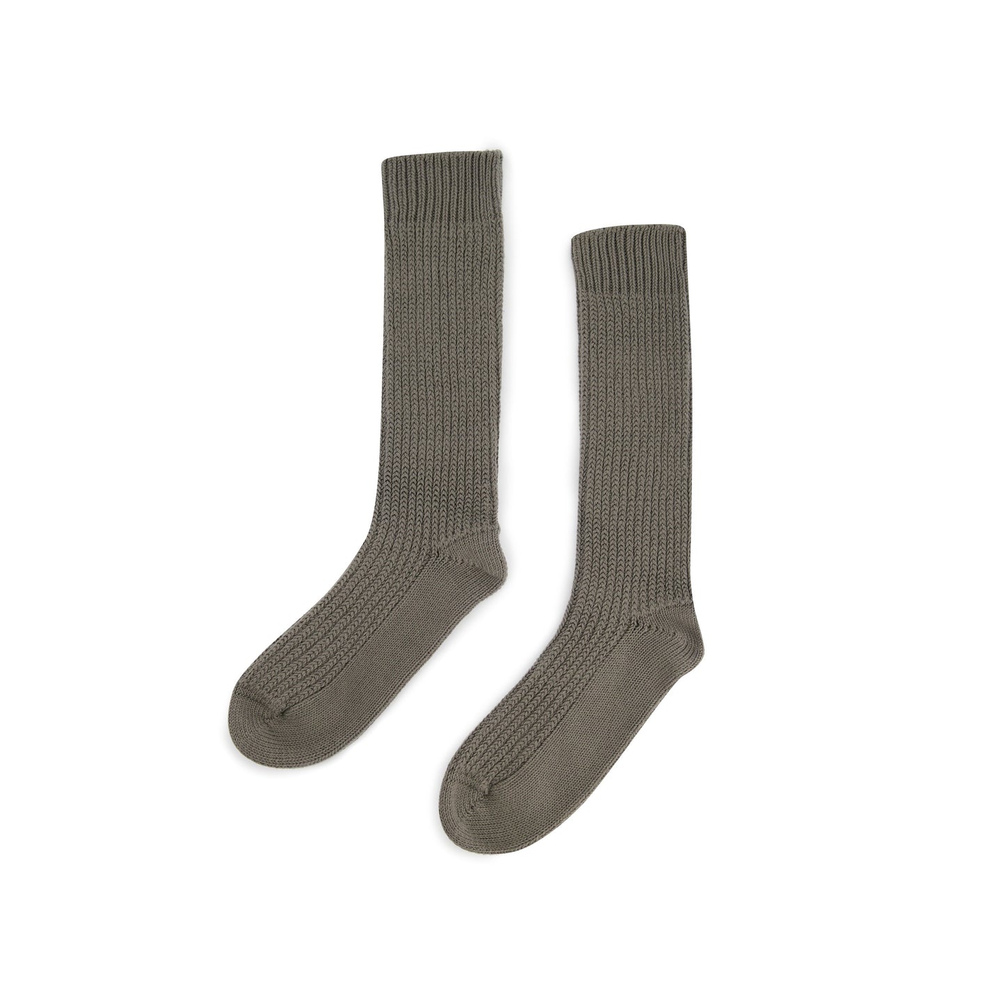 Michel Exaggerated Rib Cotton Socks Weimaraner Grey
