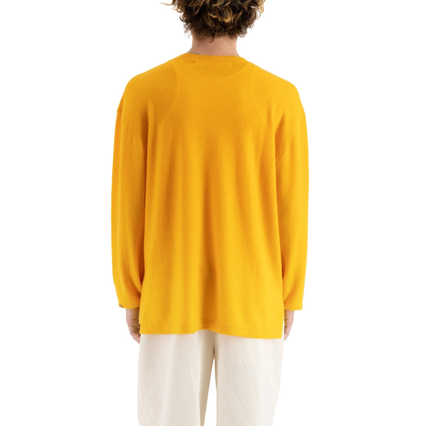 Robert Long Sleeve Felted Cashmere T Shirt Sun Orange
